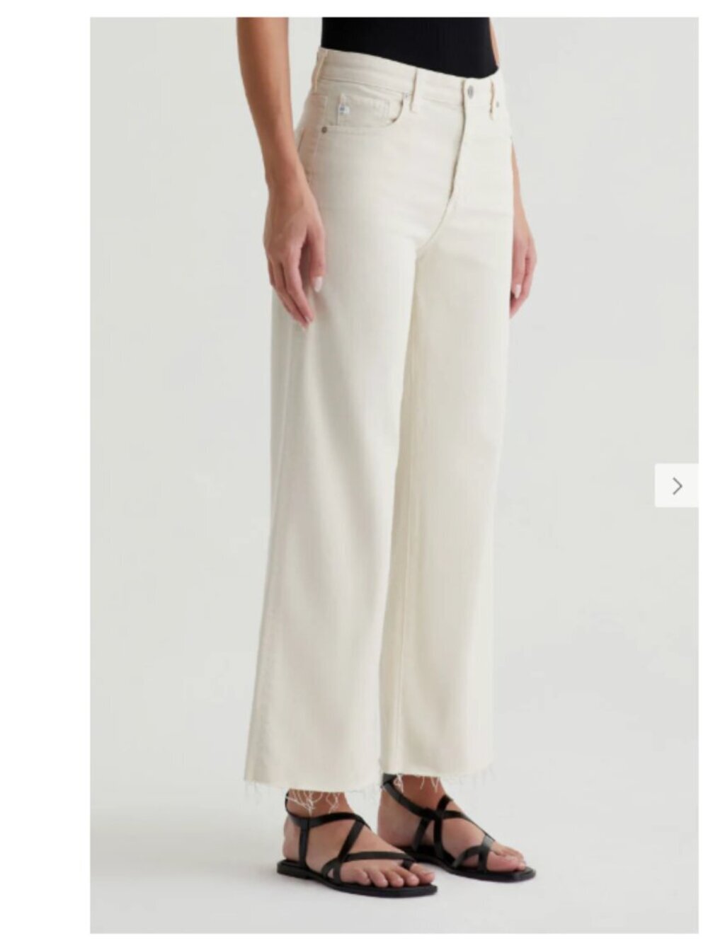 AG Adriano Goldschmied Saige Wide Leg Cropped Jeans in Opal Stone - Size 32